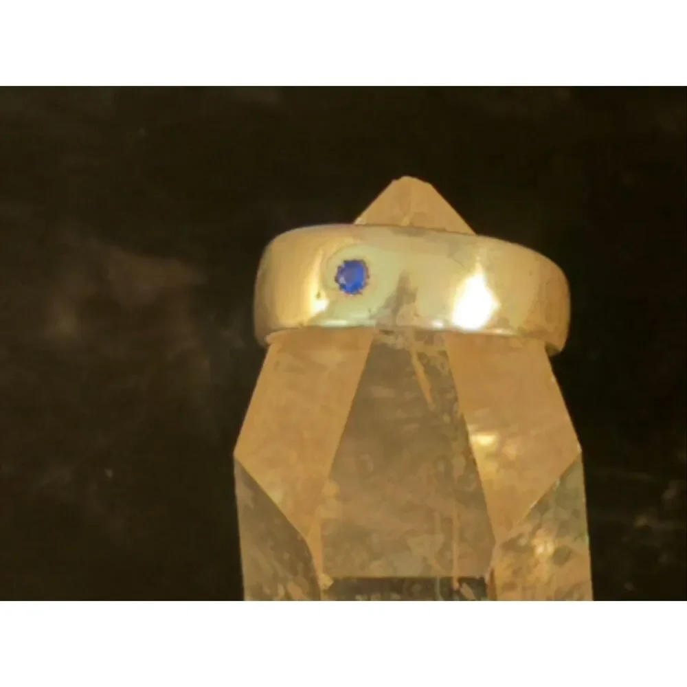 Blue Sapphire and Sterling Silver Ring, size 8, NEW, Handmade
